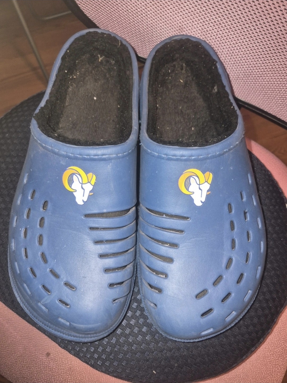 Men's Blue Slip-On Clog Shoes with Ram Logo